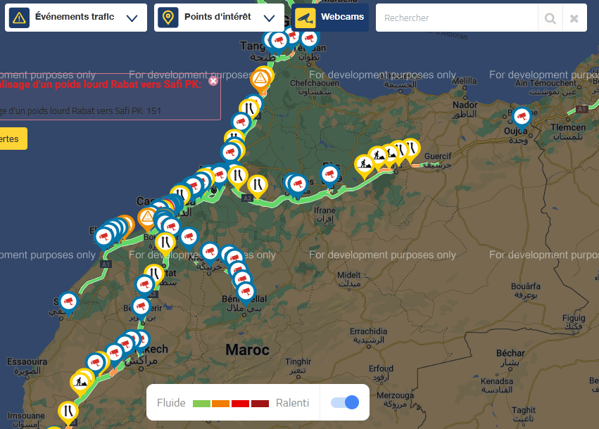 معرفة حركة السير في الطرق السيارة بالمغرب